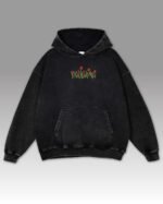 Bluza oversize z kapturem <br>Motyw grzybów <br>Haft, Efekt sprania